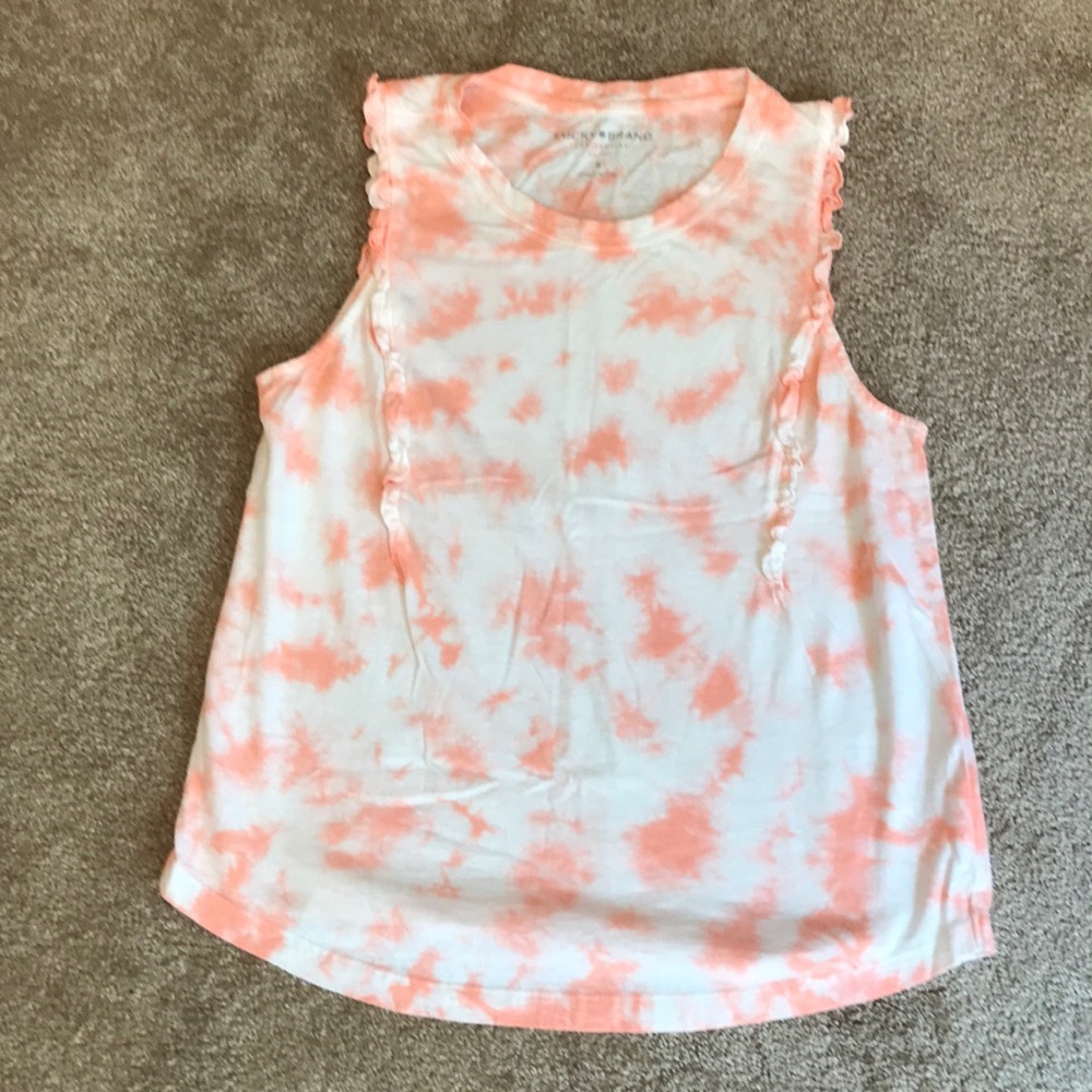 LUCKY BRAND sleeveless top with ruffle trim